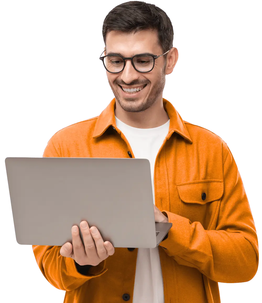 Guy with laptop in the hand